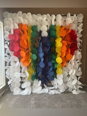 Beautiful hand dyed festive backdrop❤️🧡💙💜💛💚